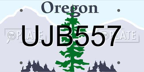 UJB557 Oregon License Plate