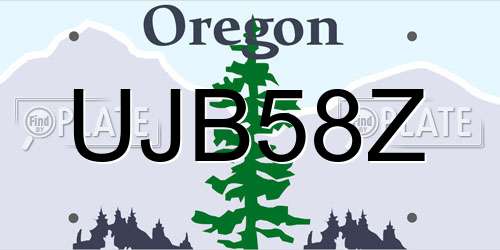 UJB58Z Oregon License Plate