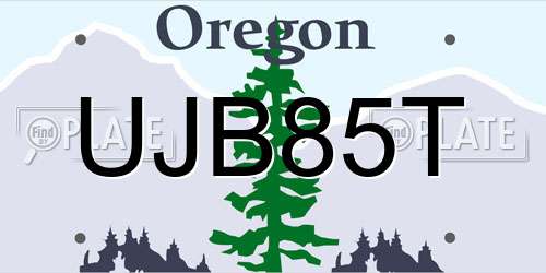 UJB85T Oregon License Plate