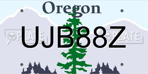 UJB88Z Oregon License Plate
