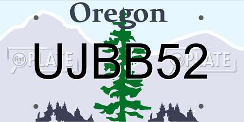 UJBB52 Oregon License Plate