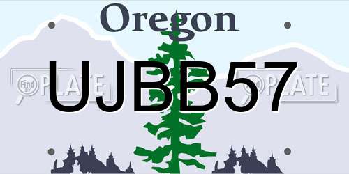 UJBB57 Oregon License Plate