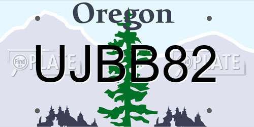 UJBB82 Oregon License Plate