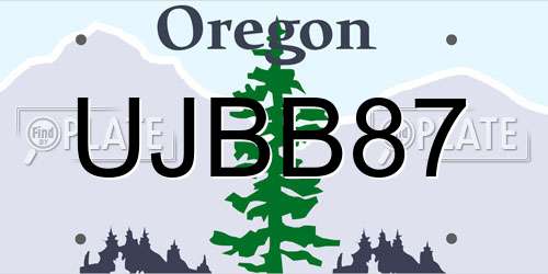 UJBB87 Oregon License Plate