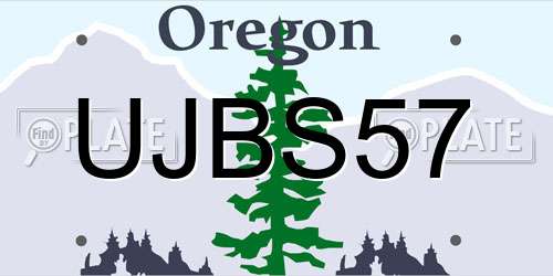 UJBS57 Oregon License Plate