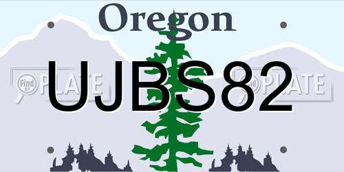 UJBS82 Oregon License Plate
