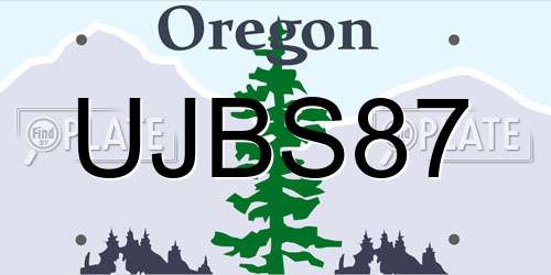 UJBS87 Oregon License Plate