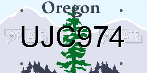 UJC974 Oregon License Plate