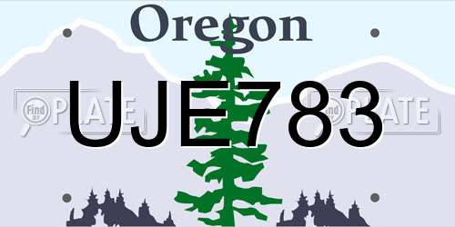 UJE783 Oregon License Plate