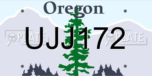UJJ172 Oregon License Plate
