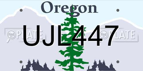 UJL447 Oregon License Plate