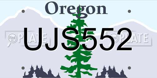 UJS552 Oregon License Plate