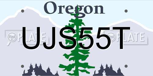 UJS55T Oregon License Plate