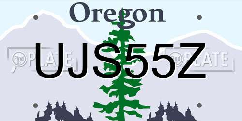 UJS55Z Oregon License Plate
