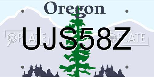 UJS58Z Oregon License Plate
