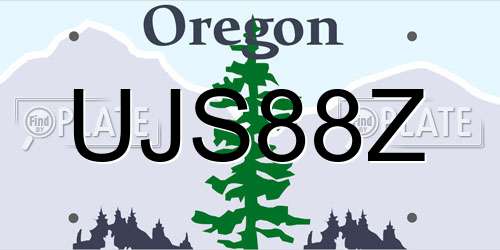 UJS88Z Oregon License Plate