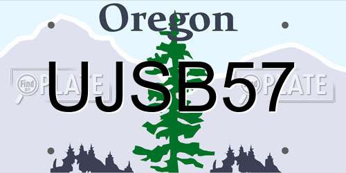 UJSB57 Oregon License Plate