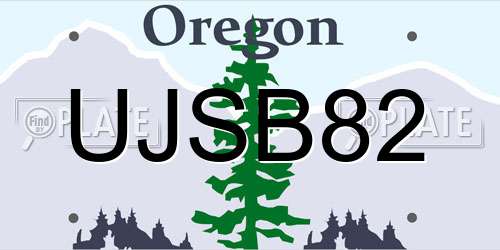 UJSB82 Oregon License Plate