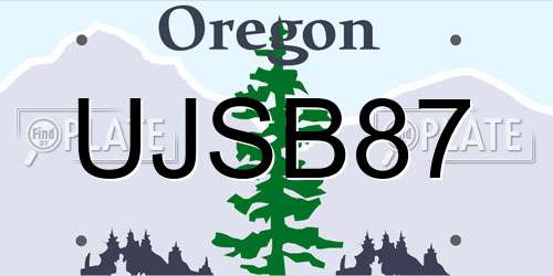 UJSB87 Oregon License Plate