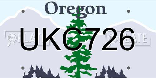 UKC726 Oregon License Plate