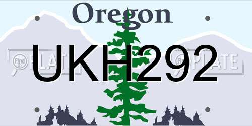 UKH292 Oregon License Plate