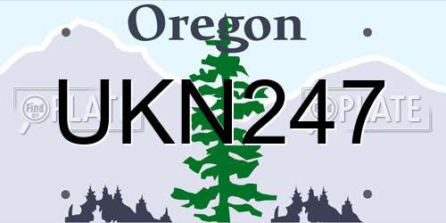 UKN247 Oregon License Plate