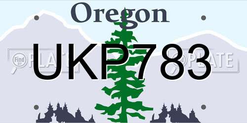 UKP783 Oregon License Plate