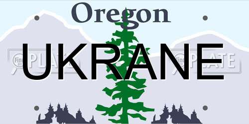 UKRANE Oregon License Plate