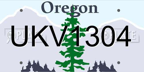 UKV1304 Oregon License Plate