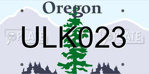 ULK023 Oregon License Plate