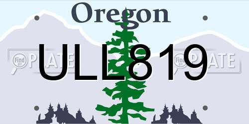 ULL819 Oregon License Plate