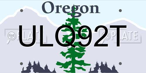 ULQ92T Oregon License Plate