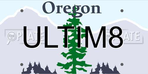 ULTIM8 Oregon License Plate