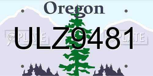 ULZ9481 Oregon License Plate