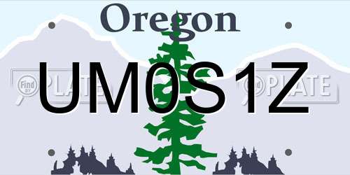 UM0S1Z Oregon License Plate