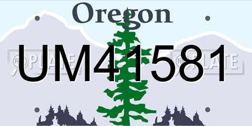 UM41581 Oregon License Plate