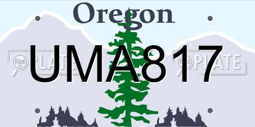 UMA817 Oregon License Plate