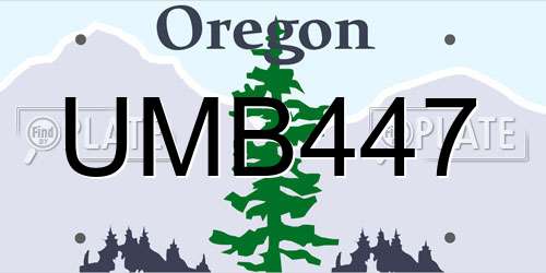 UMB447 Oregon License Plate