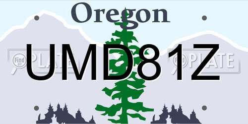 UMD81Z Oregon License Plate