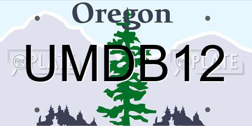 UMDB12 Oregon License Plate