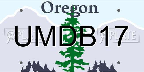UMDB17 Oregon License Plate