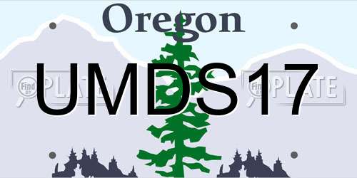 UMDS17 Oregon License Plate