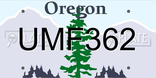 UMF362 Oregon License Plate