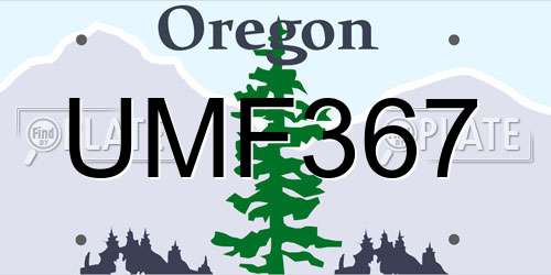 UMF367 Oregon License Plate