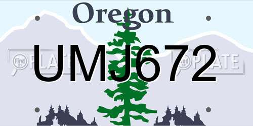 UMJ672 Oregon License Plate