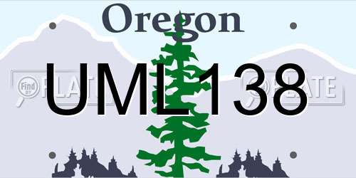 UML138 Oregon License Plate