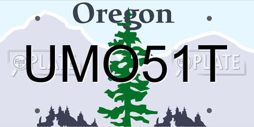 UMO51T Oregon License Plate