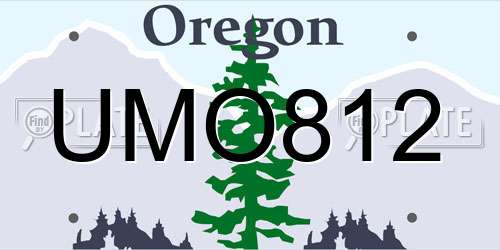 UMO812 Oregon License Plate