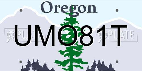 UMO81T Oregon License Plate