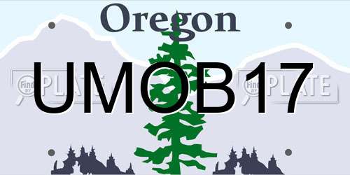 UMOB17 Oregon License Plate